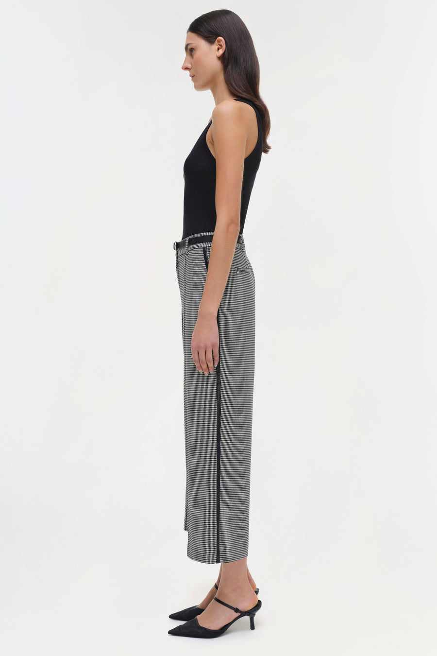 SIMKHAI Miki Cropped Button Hem Pant