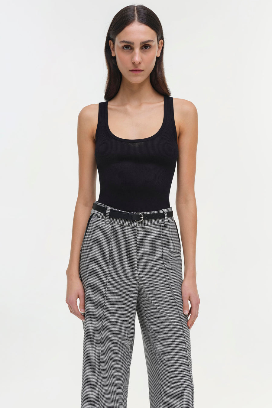 SIMKHAI Miki Cropped Button Hem Pant