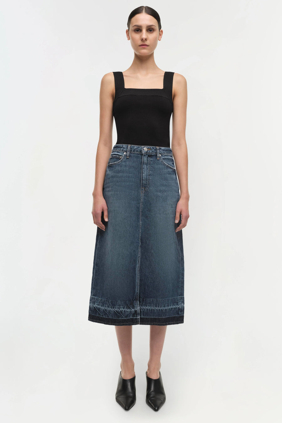 SIMKHAI Della Release Hem Midi Skirt