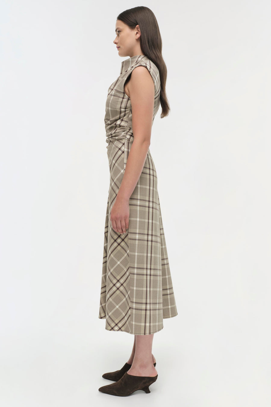 SIMKHAI Burke Sleeveless Draped Midi Dress