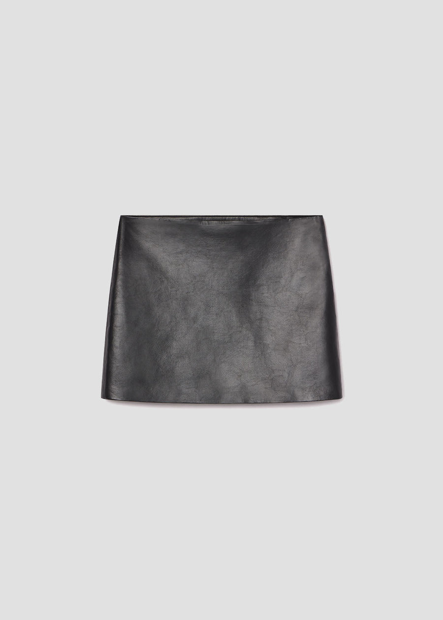 AGOLDE Agda Recycled Leather Mini Skirt