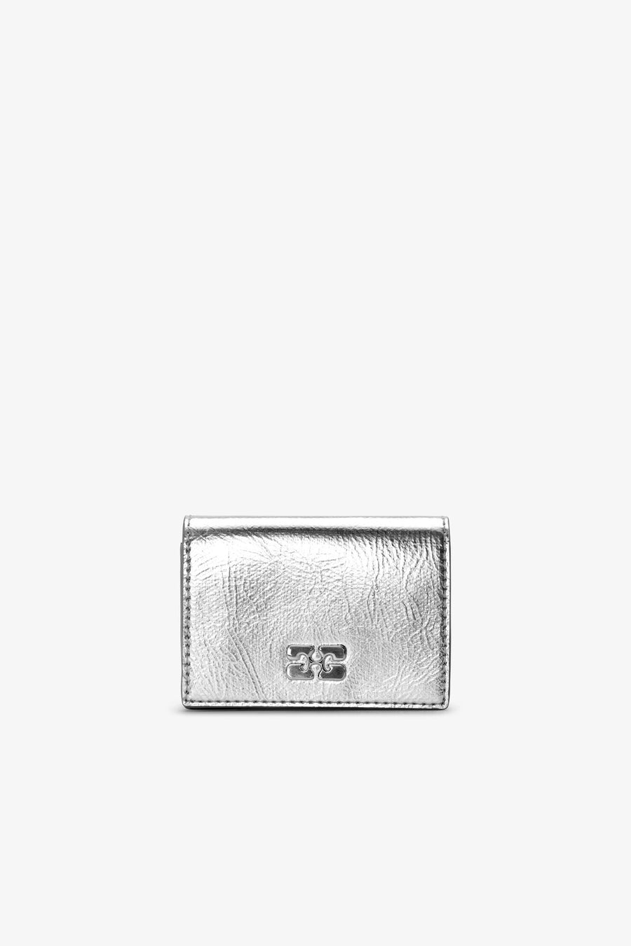 Ganni Metallic Bou Flap Card Holder