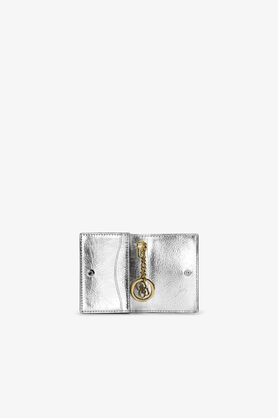 Ganni Metallic Bou Flap Card Holder