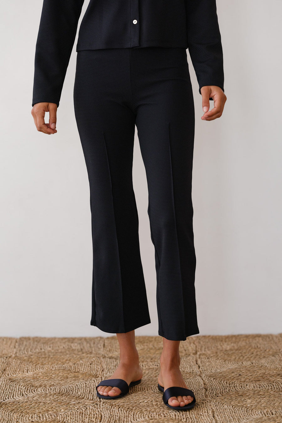 DONNI. The Box Weave Stretch Kick Flare Pant