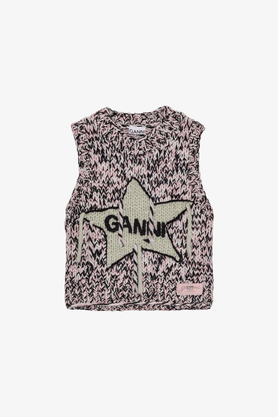 Ganni Graphic Wool Handknit Vest