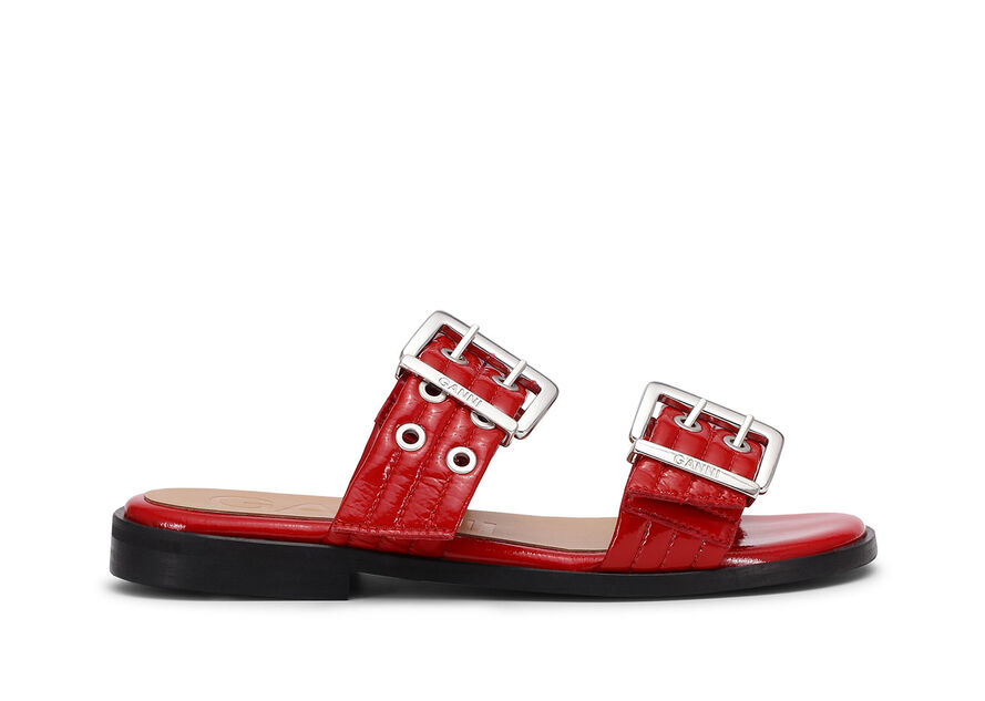 Ganni Feminine Buckle Two Strap Sandal