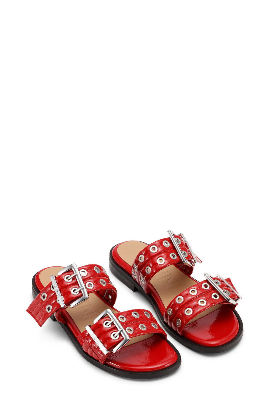 Ganni Feminine Buckle Two Strap Sandal