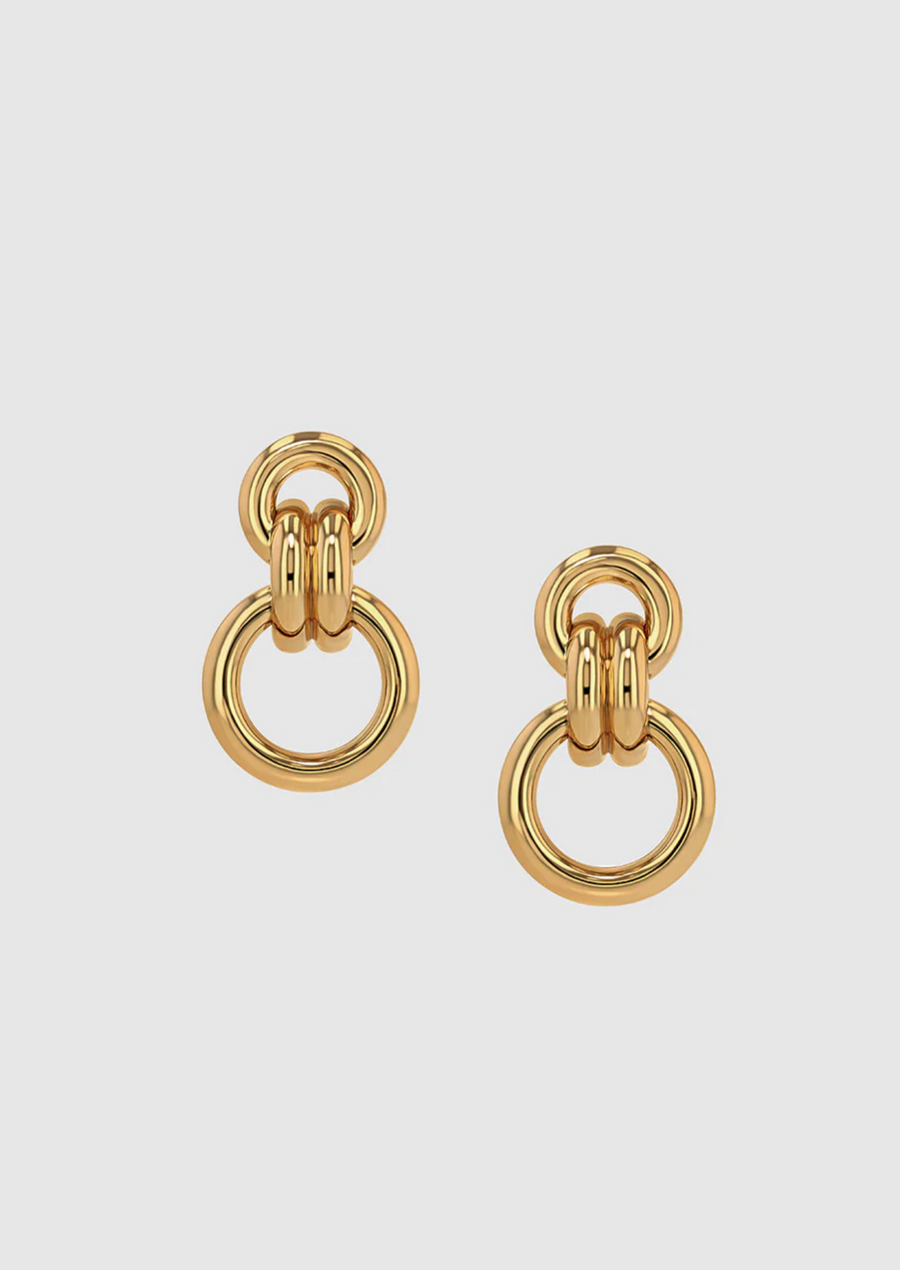 Anine Bing Round Link Drop Earrings