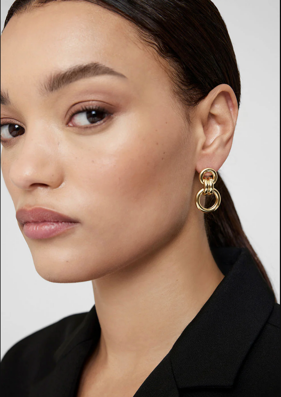 Anine Bing Round Link Drop Earrings