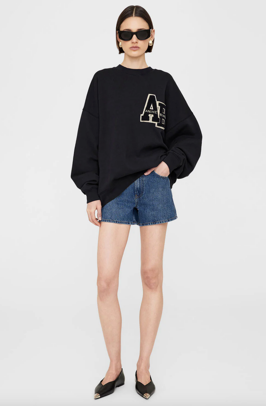 Anine Bing Miles Letterman Sweatshirt