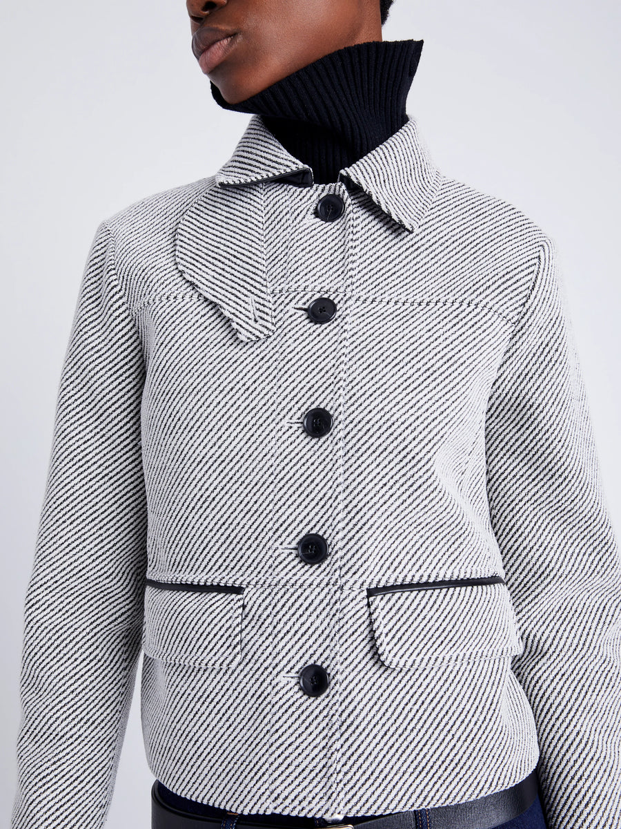 Proenza Schouler White Label Colette Jacket in Soft Twill Coating