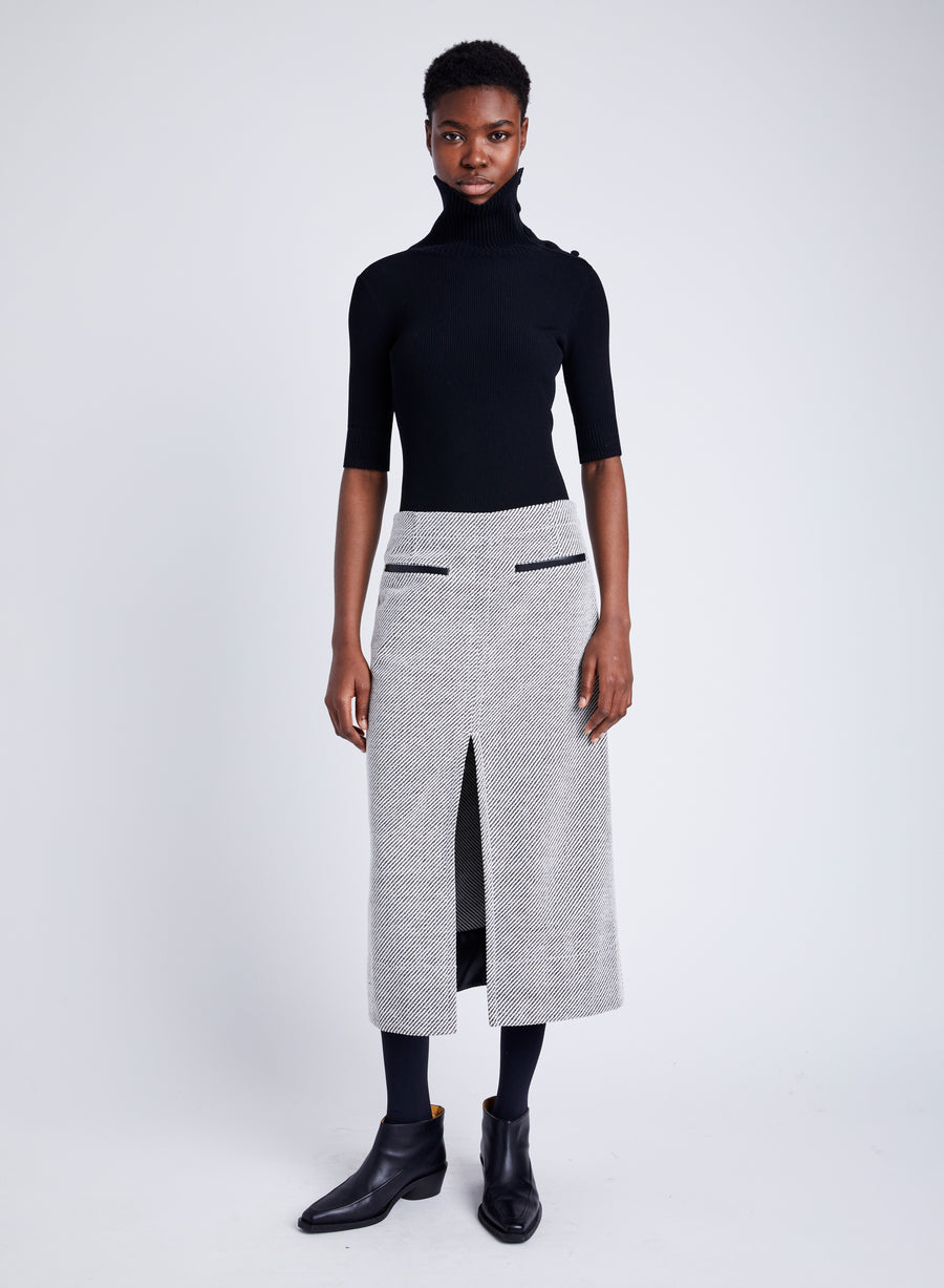 Proenza Schouler White Label Kingsley Skirt in Soft Twill Coating