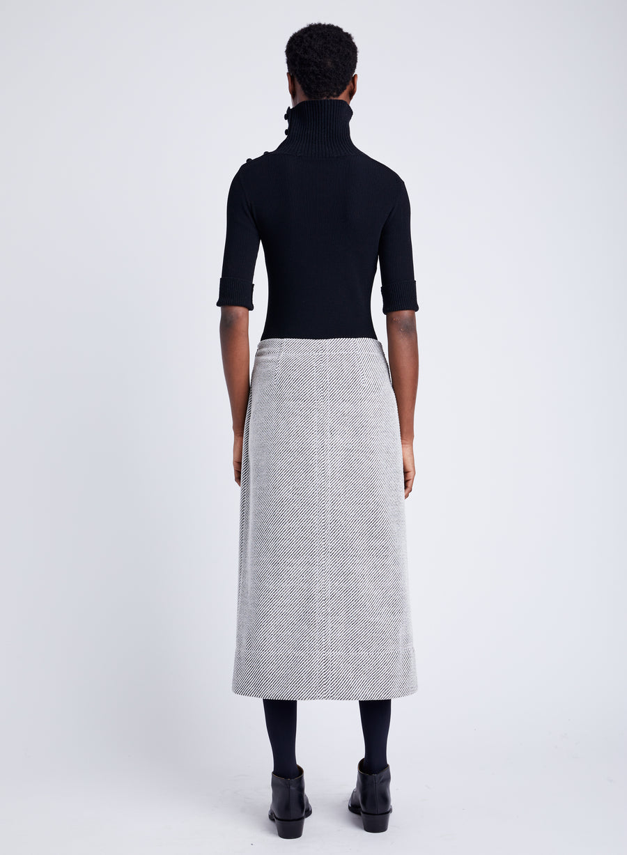 Proenza Schouler White Label Kingsley Skirt in Soft Twill Coating