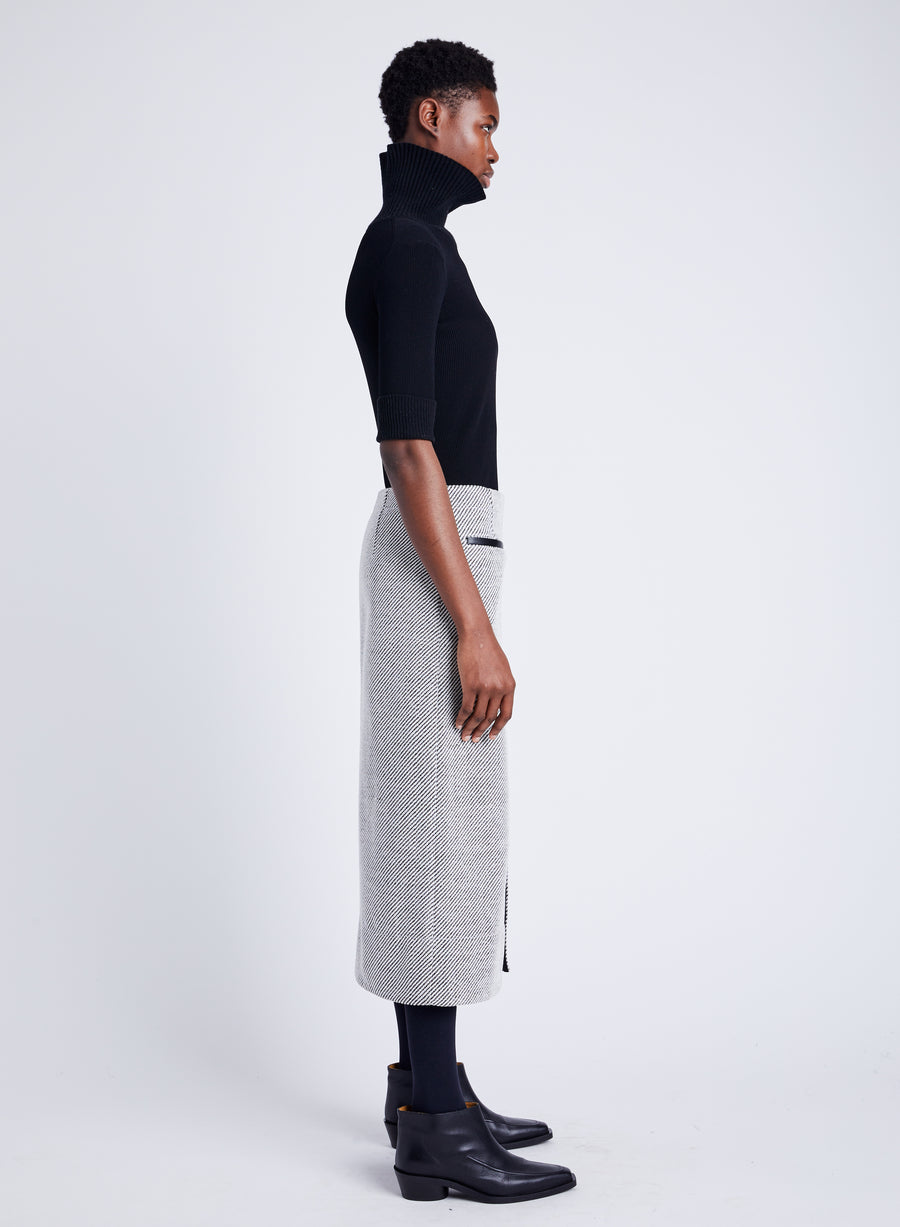 Proenza Schouler White Label Kingsley Skirt in Soft Twill Coating