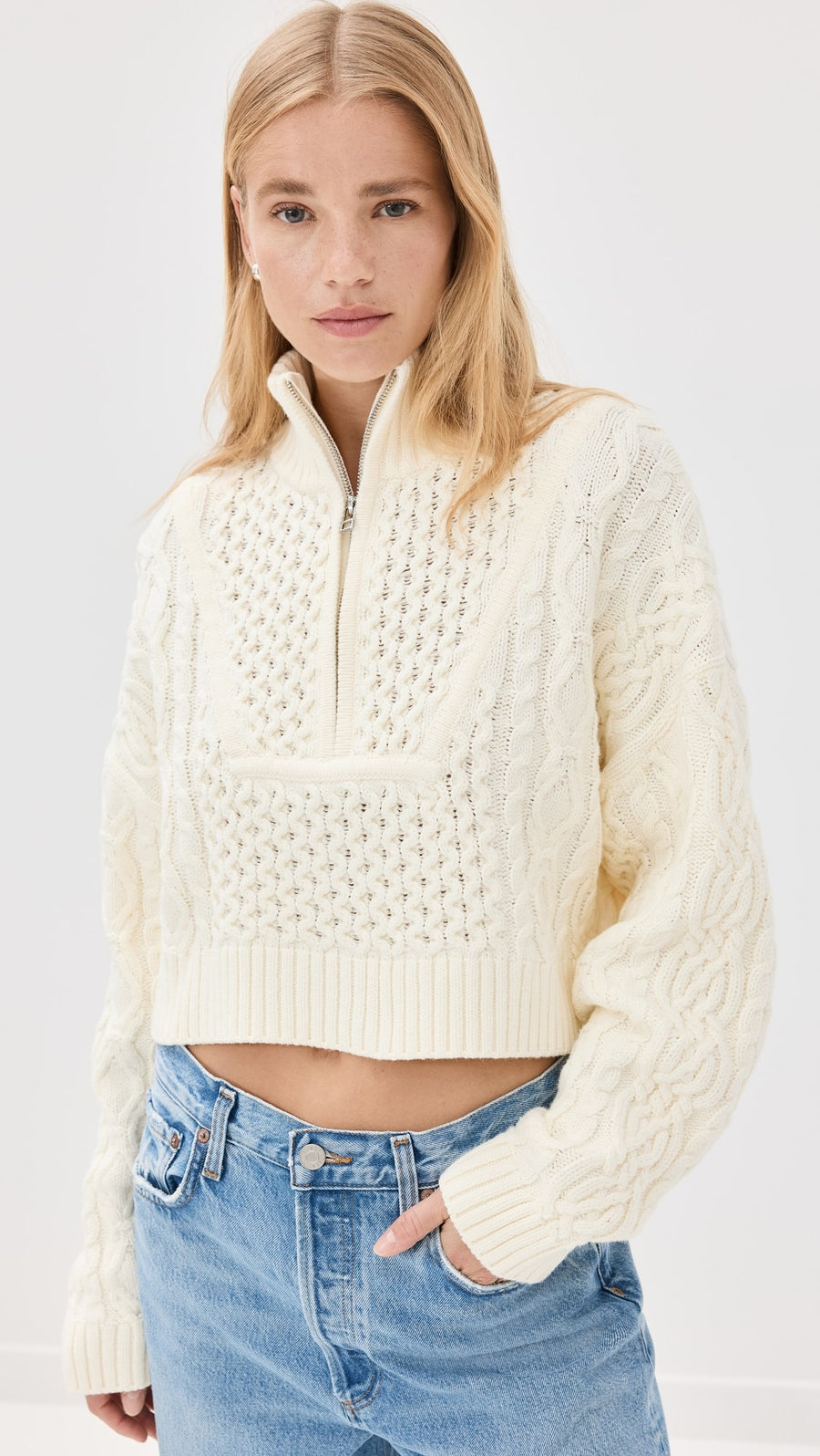 Staud Cropped Hampton Sweater