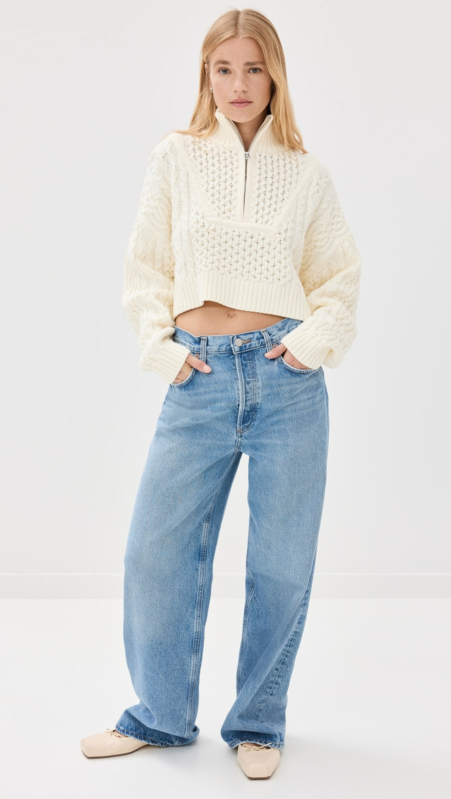 Staud Cropped Hampton Sweater